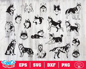 Husky Svg, Dxf, Eps, Png, Clipart, Silhouette and Cutfiles - SVGDesignSets