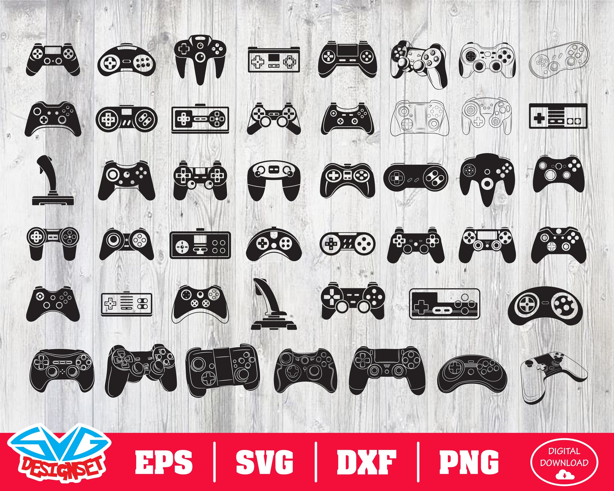 Joystick game Svg, Dxf, Eps, Png, Clipart, Silhouette and Cutfiles - SVGDesignSets