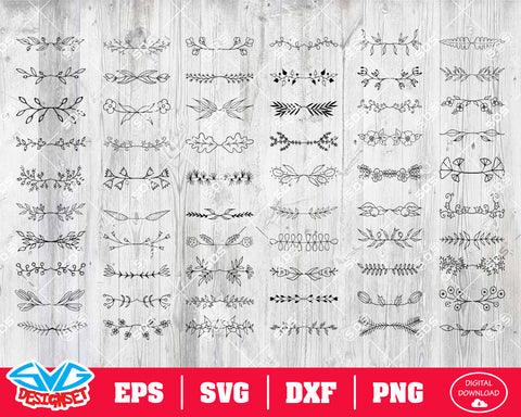 Leaf dividers Svg, Dxf, Eps, Png, Clipart, Silhouette and Cutfiles - SVGDesignSets