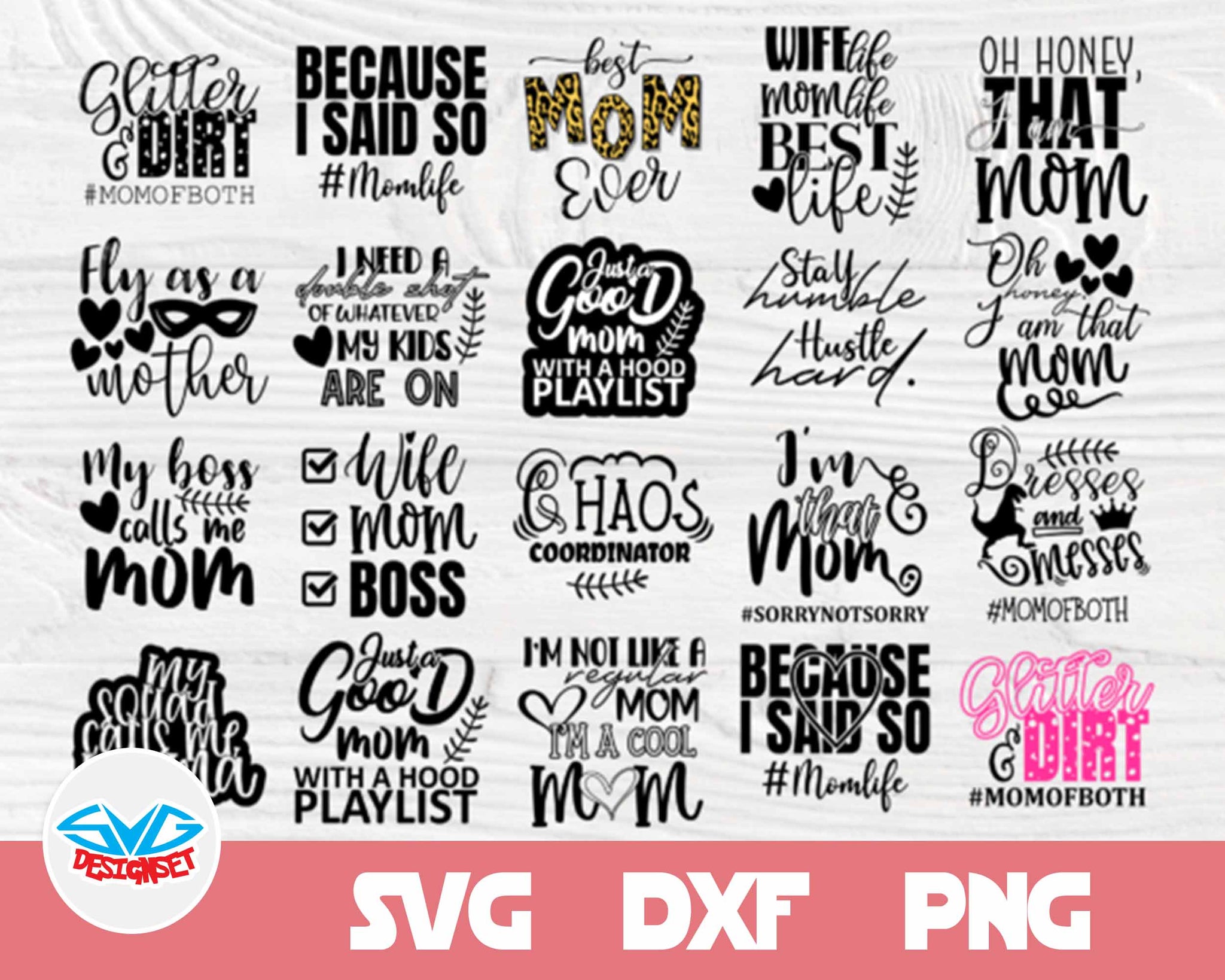 Mother's Day Svg, Dxf, Eps, Png, Clipart, Silhouette and Cutfiles #7 - SVGDesignSets