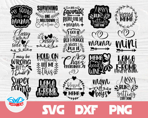 Mother's Day Svg, Dxf, Eps, Png, Clipart, Silhouette and Cutfiles #1 - SVGDesignSets