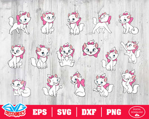 Marie Cat Svg, Dxf, Eps, Png, Clipart, Silhouette and Cutfiles #1 - SVGDesignSets