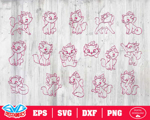 Marie Cat Svg, Dxf, Eps, Png, Clipart, Silhouette and Cutfiles #3 - SVGDesignSets
