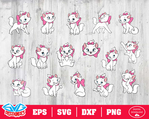 Marie Cat Svg, Dxf, Eps, Png, Clipart, Silhouette and Cutfiles #1 - SVGDesignSets