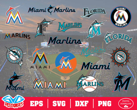 Miami Marlins Team Svg, Dxf, Eps, Png, Clipart, Silhouette and Cutfiles - SVGDesignSets