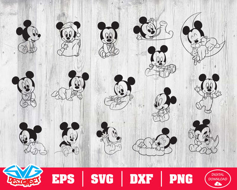 Mickey babies Svg, Dxf, Eps, Png, Clipart, Silhouette and Cutfiles #2 - SVGDesignSets