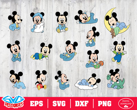 Mickey babies Svg, Dxf, Eps, Png, Clipart, Silhouette and Cutfiles #1 - SVGDesignSets