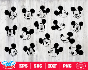 Mickey head Svg, Dxf, Eps, Png, Clipart, Silhouette and Cutfiles #2 - SVGDesignSets