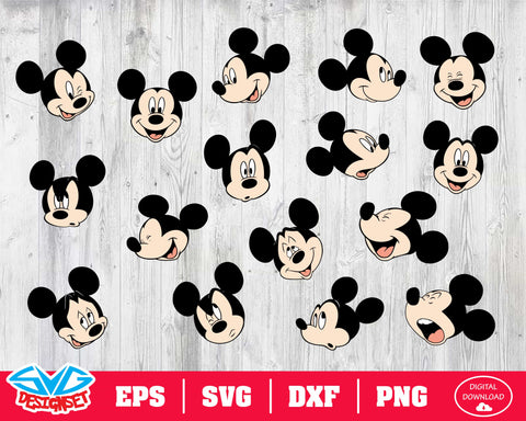 Mickey head Svg, Dxf, Eps, Png, Clipart, Silhouette and Cutfiles #1 - SVGDesignSets