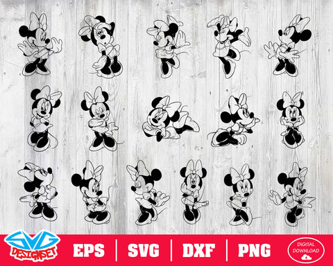 Minnie mouse Svg, Dxf, Eps, Png, Clipart, Silhouette and Cutfiles #2 - SVGDesignSets