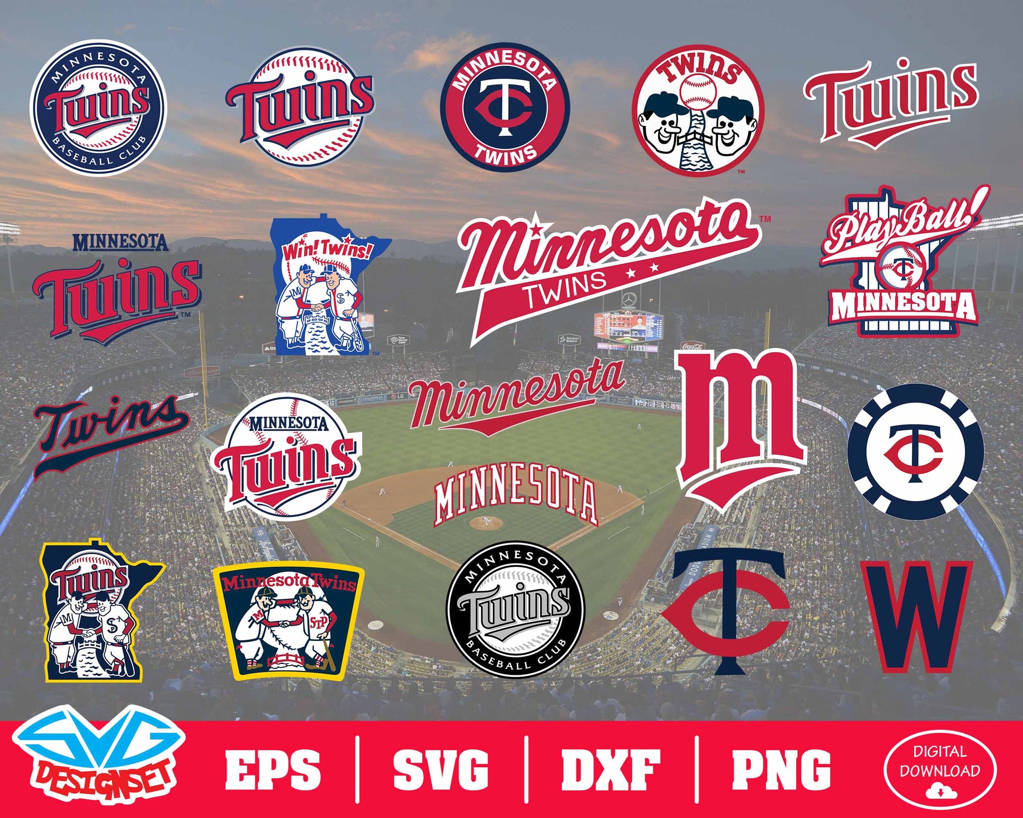 Minnesota Twins Team Svg, Dxf, Eps, Png, Clipart, Silhouette and Cutfiles - SVGDesignSets