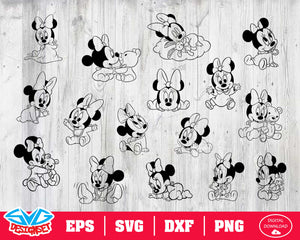 Minnie babies Svg, Dxf, Eps, Png, Clipart, Silhouette and Cutfiles #2 - SVGDesignSets