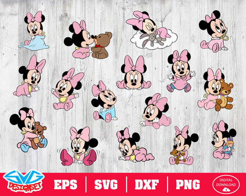 Minnie babies Svg, Dxf, Eps, Png, Clipart, Silhouette and Cutfiles #1 - SVGDesignSets
