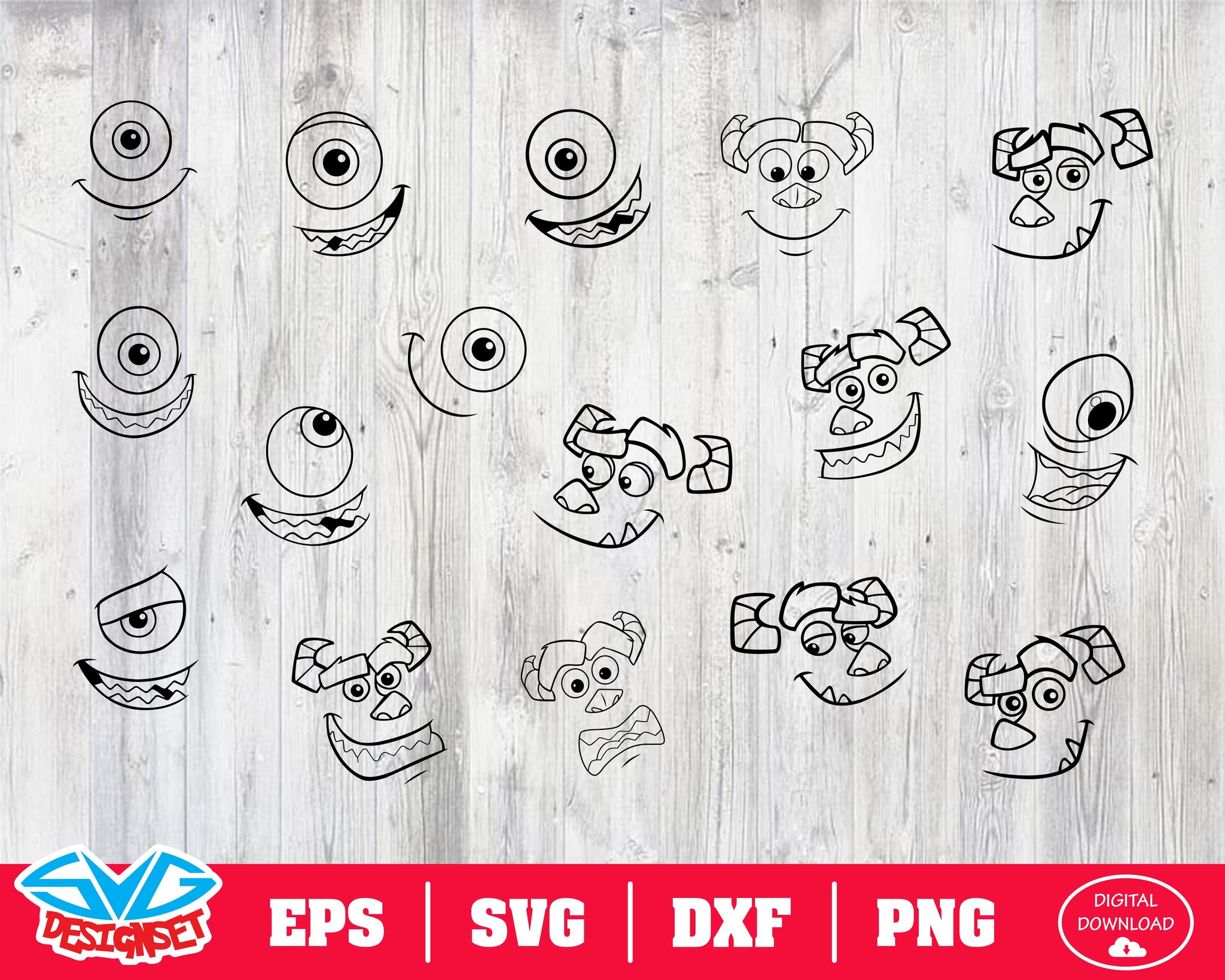 Monsters Inc Svg, Dxf, Eps, Png, Clipart, Silhouette and Cutfiles #4 - SVGDesignSets