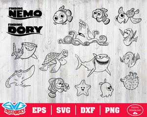Nemo and Dory Svg, Dxf, Eps, Png, Clipart, Silhouette and Cutfiles #2 - SVGDesignSets