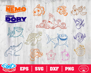 Nemo and Dory Svg, Dxf, Eps, Png, Clipart, Silhouette and Cutfiles #3 - SVGDesignSets