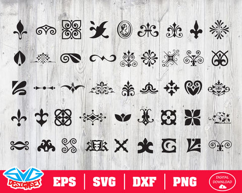 Ornamental elements Svg, Dxf, Eps, Png, Clipart, Silhouette and Cutfiles #1 - SVGDesignSets