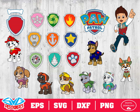 Paw Patrol Svg, Dxf, Eps, Png, Clipart, Silhouette and Cutfiles #1 - SVGDesignSets