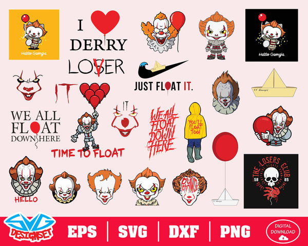 Pennywise Big Bundle Svg, Dxf, Eps, Png, Clipart, Silhouette and Cutfiles - SVGDesignSets