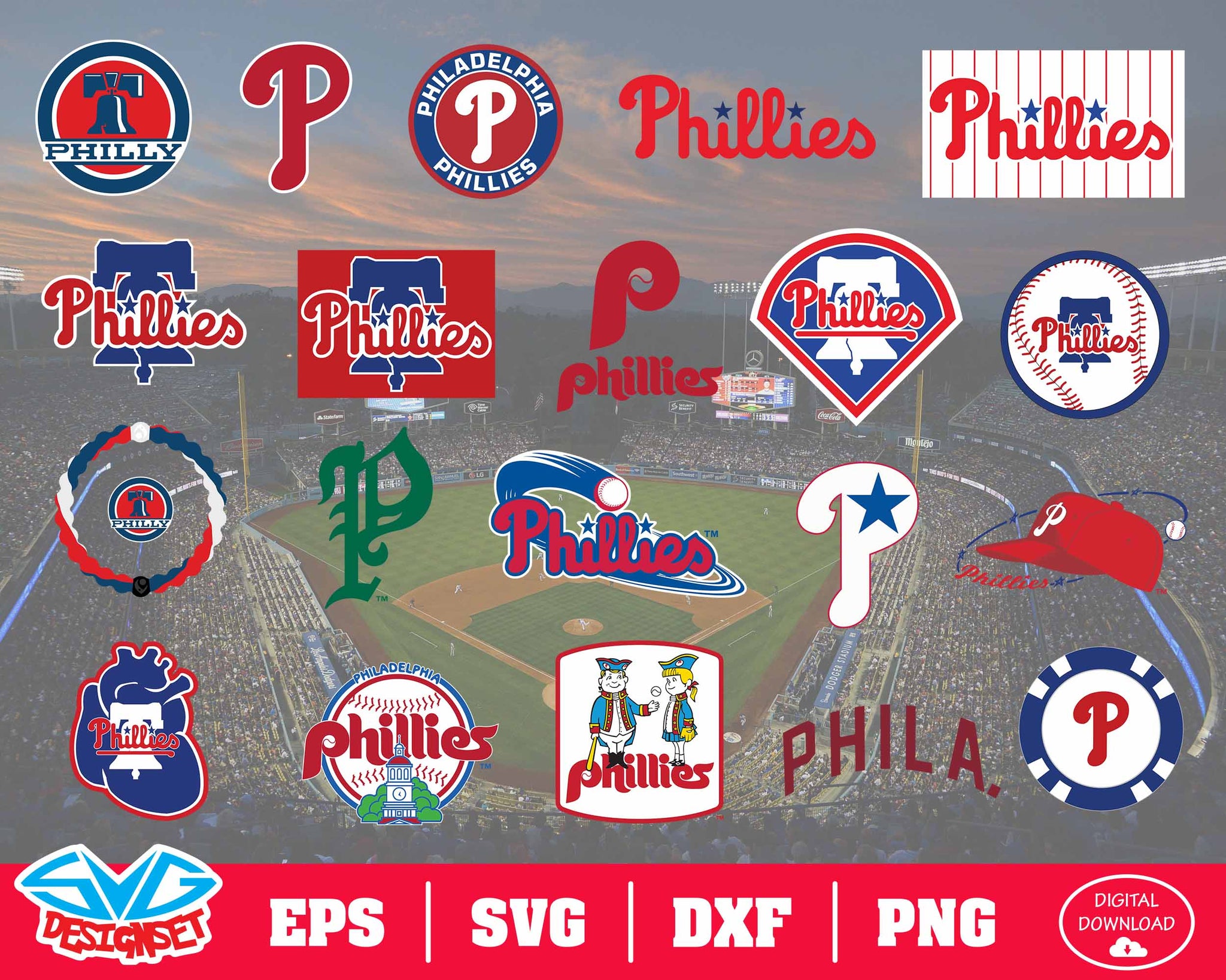 Philadelphia Phillies Team Svg, Dxf, Eps, Png, Clipart, Silhouette and Cutfiles - SVGDesignSets