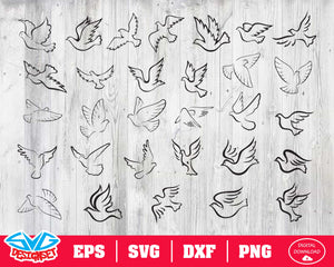 Pigeon Svg, Dxf, Eps, Png, Clipart, Silhouette and Cutfiles - SVGDesignSets