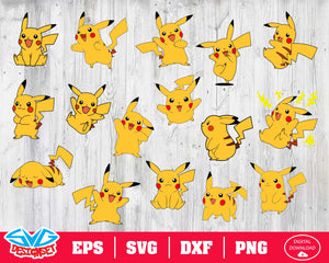 Pikachu Svg, Dxf, Eps, Png, Clipart, Silhouette and Cutfiles #1 - SVGDesignSets