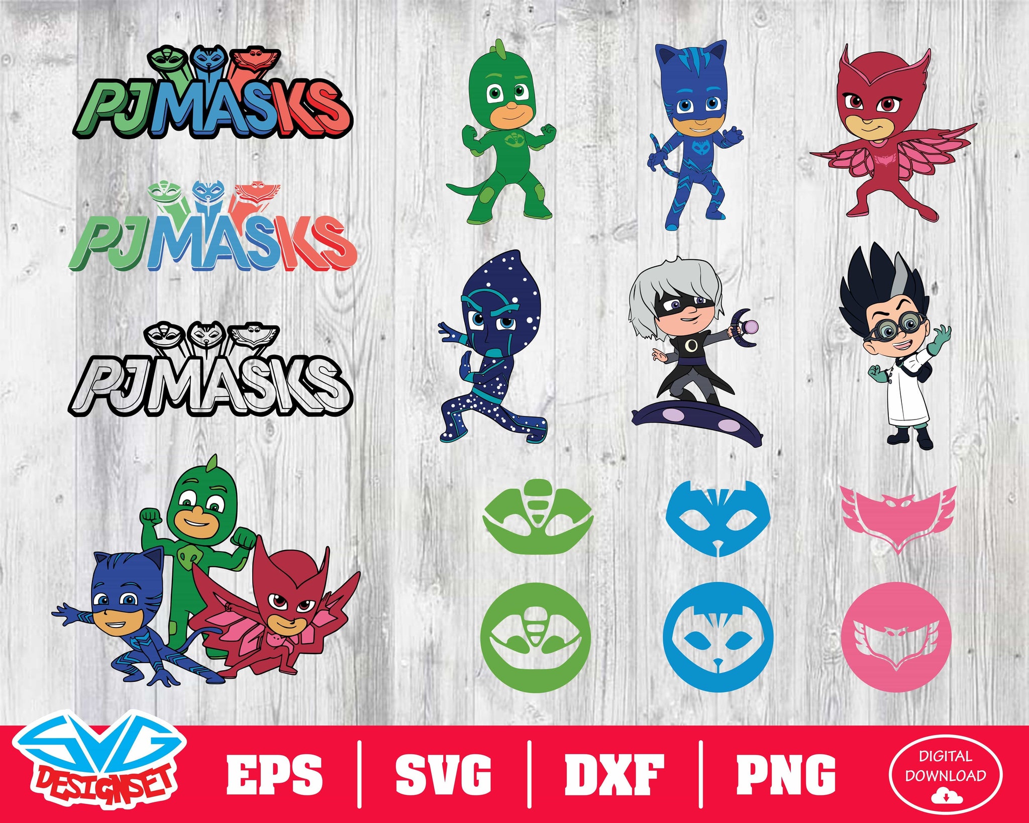 Pj Mask Design Pj masks Svg, Dxf, Eps, Png, Clipart, Silhouette and Cutfiles
