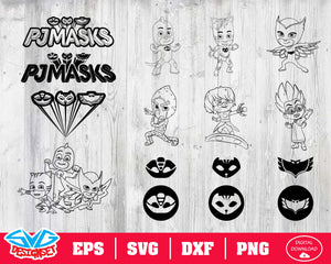 Pj masks Svg, Dxf, Eps, Png, Clipart, Silhouette and Cutfiles #2 - SVGDesignSets