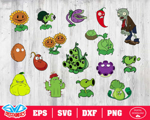 Plants vs Zombies Svg, Dxf, Eps, Png, Clipart, Silhouette and Cutfiles #1 - SVGDesignSets