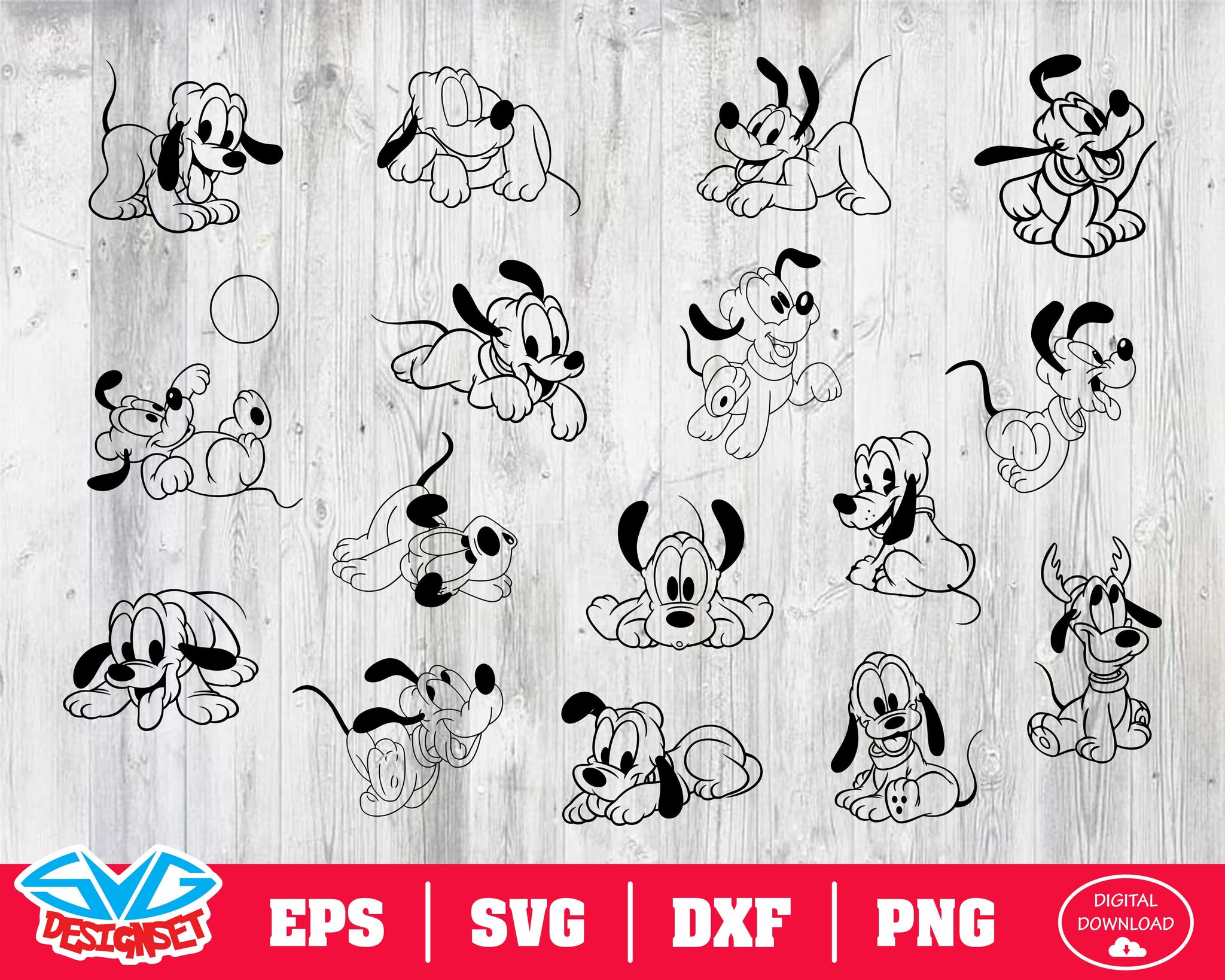 Pluto babies Svg, Dxf, Eps, Png, Clipart, Silhouette and Cutfiles #2 - SVGDesignSets
