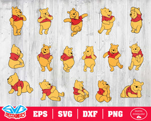 Pooh bear Svg, Dxf, Eps, Png, Clipart, Silhouette and Cutfiles #1 - SVGDesignSets