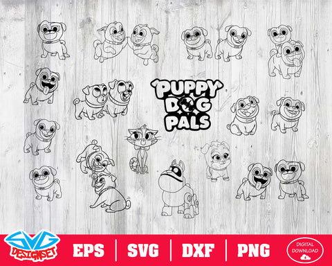Puppy Dog Pals Svg, Dxf, Eps, Png, Clipart, Silhouette and Cutfiles #2 - SVGDesignSets