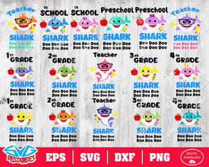 School Shark Bundle Svg, Dxf, Eps, Png, Clipart, Silhouette and Cutfiles - SVGDesignSets
