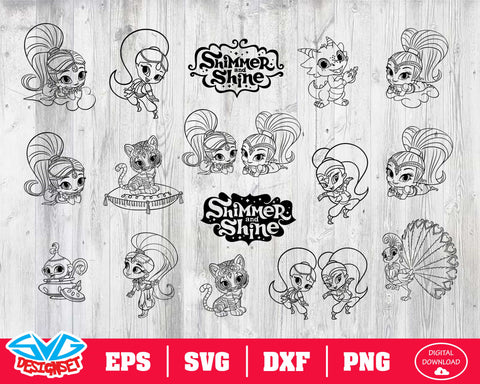 Shimmer and Shine Svg, Dxf, Eps, Png, Clipart, Silhouette and Cutfiles #2 - SVGDesignSets