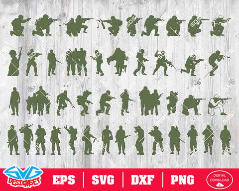 Soldier Svg, Dxf, Eps, Png, Clipart, Silhouette and Cutfiles - SVGDesignSets