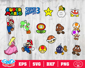 Super Mario Svg, Dxf, Eps, Png, Clipart, Silhouette and Cutfiles #2 - SVGDesignSets