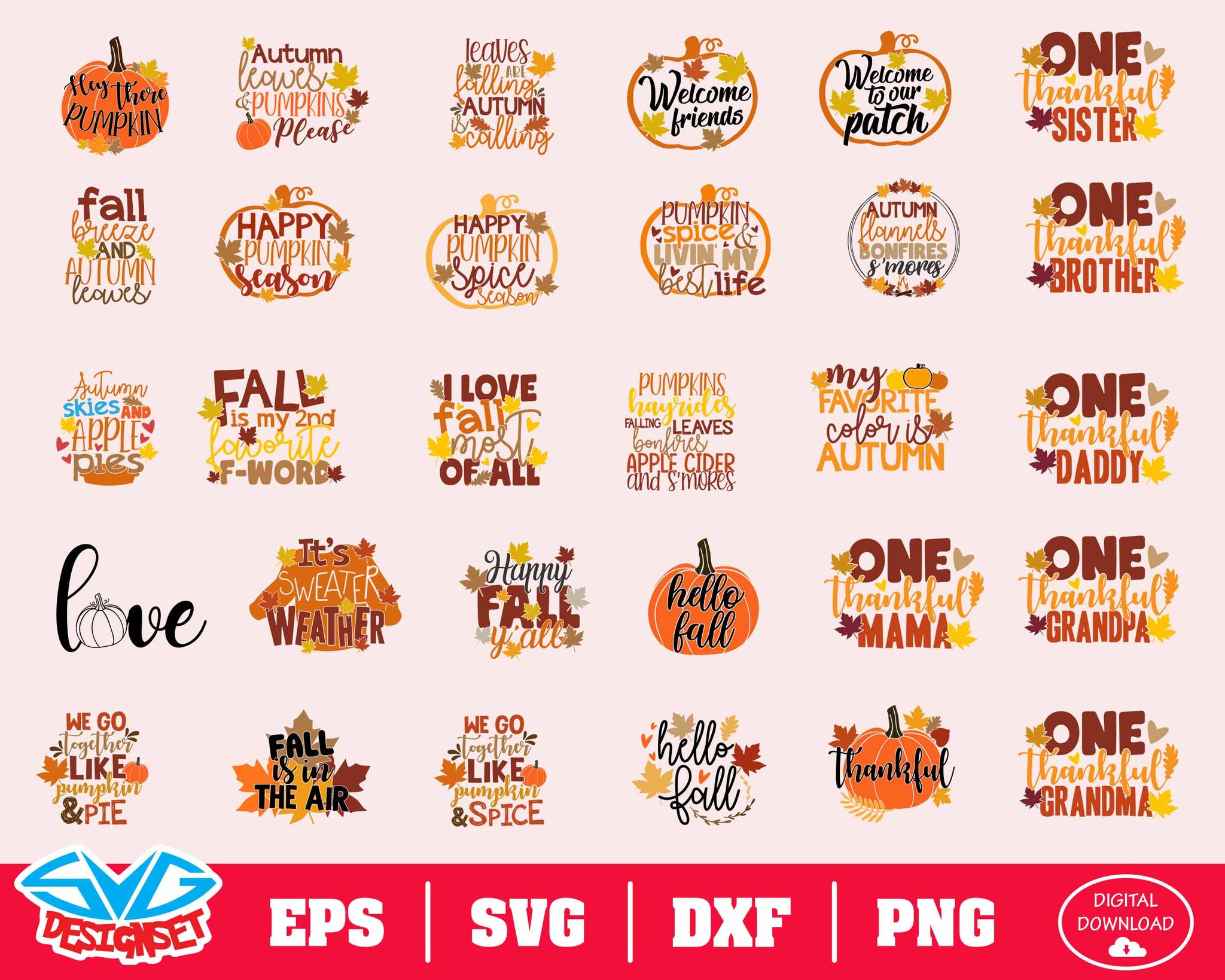 Thanksgiving Svg, Dxf, Eps, Png, Clipart, Silhouette and Cutfiles #8 - SVGDesignSets