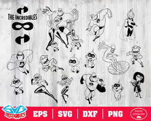 The Incredibles Svg, Dxf, Eps, Png, Clipart, Silhouette and Cutfiles #2 - SVGDesignSets