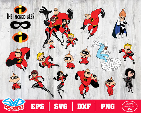 The Incredibles Svg, Dxf, Eps, Png, Clipart, Silhouette and Cutfiles #1 - SVGDesignSets