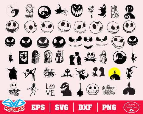 The Nightmare Before Christmas Svg, Dxf, Eps, Png, Clipart, Silhouette and Cutfiles #2 - SVGDesignSets