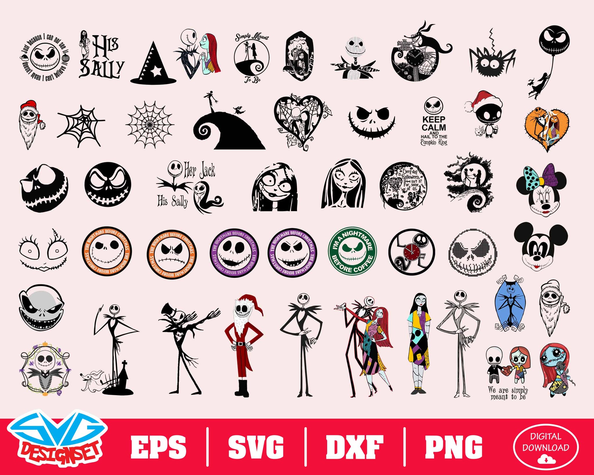 The Nightmare Before Christmas Svg, Dxf, Eps, Png, Clipart, Silhouette and Cutfiles #3 - SVGDesignSets