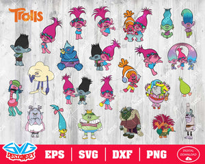 Trolls Svg, Dxf, Eps, Png, Clipart, Silhouette and Cutfiles - SVGDesignSets