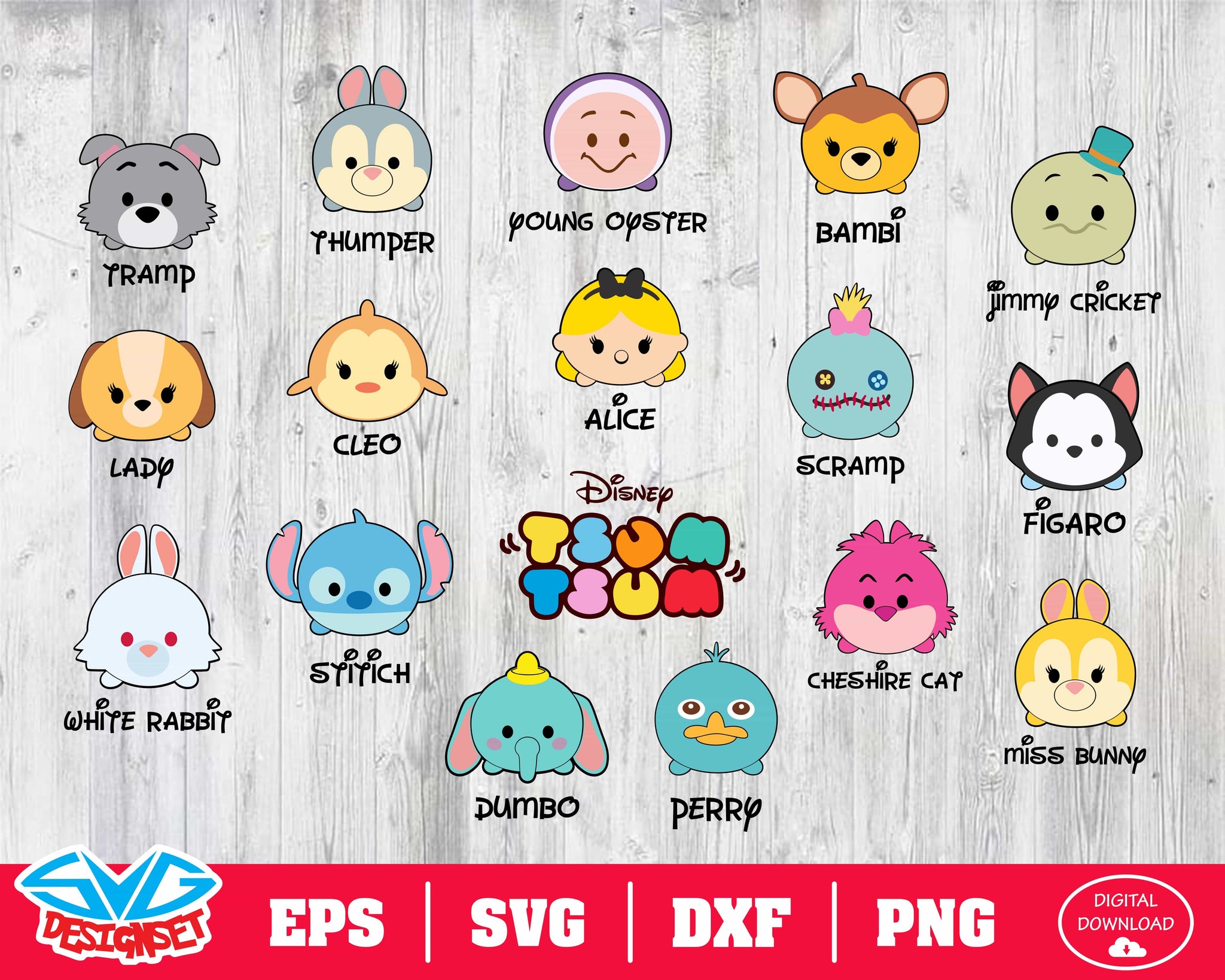 Tsum tsum Svg, Dxf, Eps, Png, Clipart, Silhouette and Cutfiles #2 - SVGDesignSets
