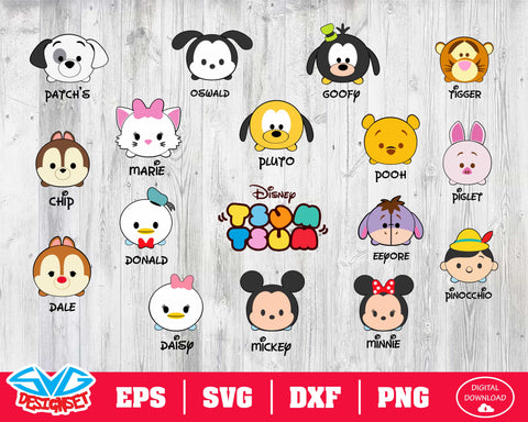Tsum tsum Svg, Dxf, Eps, Png, Clipart, Silhouette and Cutfiles #1 - SVGDesignSets