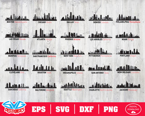 US Skyline Svg, Dxf, Eps, Png, Clipart, Silhouette and Cutfiles #3 - SVGDesignSets