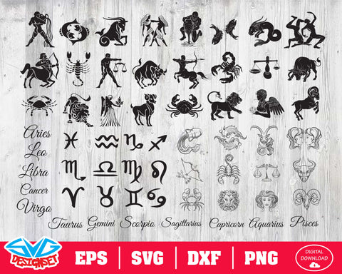 Zodiac Svg, Dxf, Eps, Png, Clipart, Silhouette and Cutfiles - SVGDesignSets