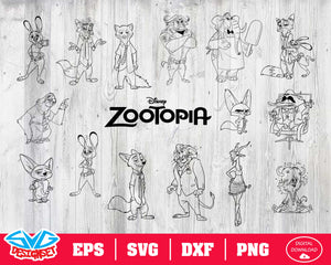 Zootopia Svg, Dxf, Eps, Png, Clipart, Silhouette and Cutfiles #2 - SVGDesignSets