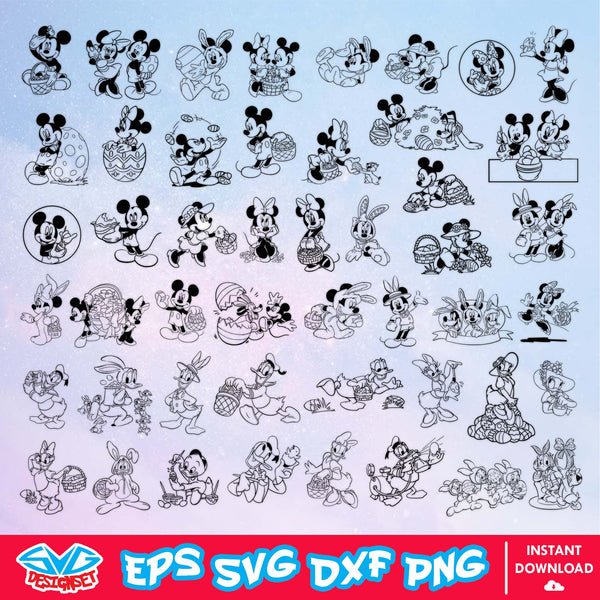 Big Disney Easter Bundle Svg, Dxf, Eps, Png, Clipart, Silhouette and Cut files for Cricut & Silhouette Cameo 2