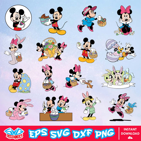 Disney Easter Minnie And Mickey Bundle Svg, Dxf, Eps, Png, Clipart, Silhouette and Cut files for Cricut & Silhouette Cameo #1