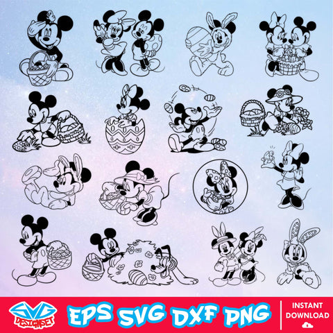 Disney Easter Minnie And Mickey Bundle Svg, Dxf, Eps, Png, Clipart, Silhouette and Cut files for Cricut & Silhouette Cameo #4